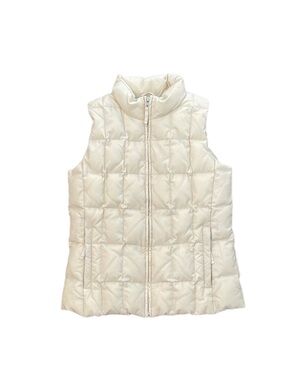 Gap Cream Down Filled puffer Vest Quilted Warm Winter Vest Ivory Off White Small